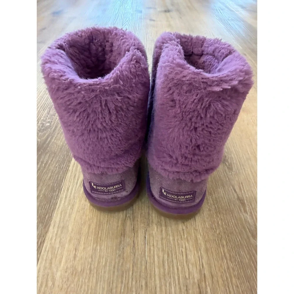 Koolaburra by UGG Victoria Boho Boot Kids 13 Purple Suede Faux Fur Bows Cozy
